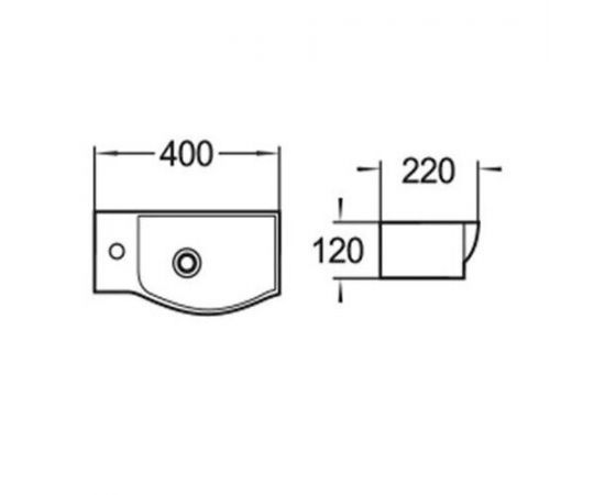 Раковина подвесная WeltWasser WW AISBACH 7940 GL-WT L глянцевая белая 400х220х120_, изображение 2