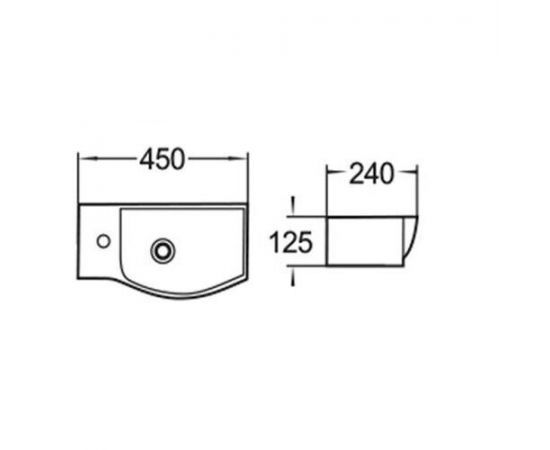 Раковина подвесная WeltWasser WW AISBACH 7945 GL-WT L глянцевая белая 450х240х125_, изображение 2