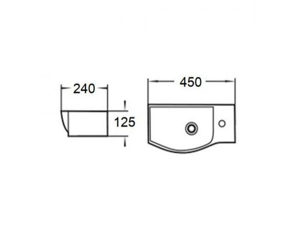 Раковина подвесная WeltWasser WW AISBACH 7945 GL-WT R глянцевая белая 450х240х125_, изображение 2