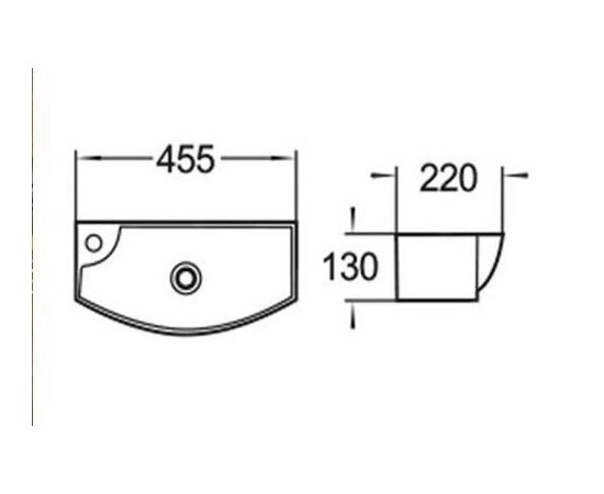 Раковина подвесная WeltWasser WW AISBACH 7946 GL-WT L глянцевая белая 455х220х130_, изображение 2