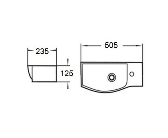 Раковина подвесная WeltWasser WW AISBACH 7950 GL-WT R глянцевая белая 505х235х125_, изображение 2