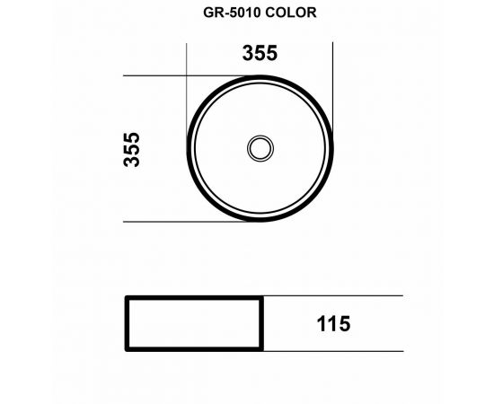 Раковина Grossman GR-5010GBR 355х355х115 черно-золотая_, изображение 4