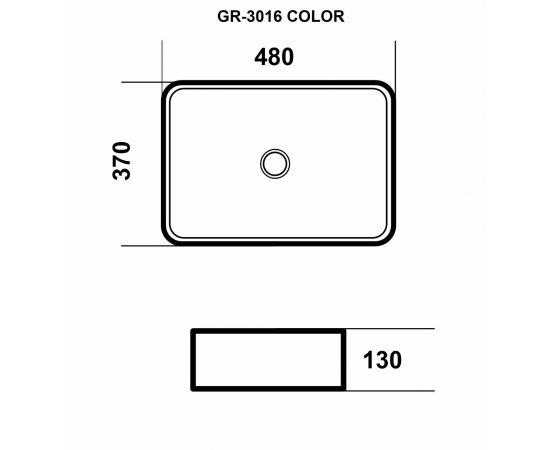 Раковина Grossman GR-3016GBR 480х370х130 черно-золотая_, изображение 4