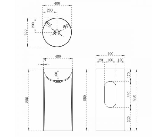 Раковина из искусственного камня Vincea VBS-6SP01MW, белая матовая_, изображение 4