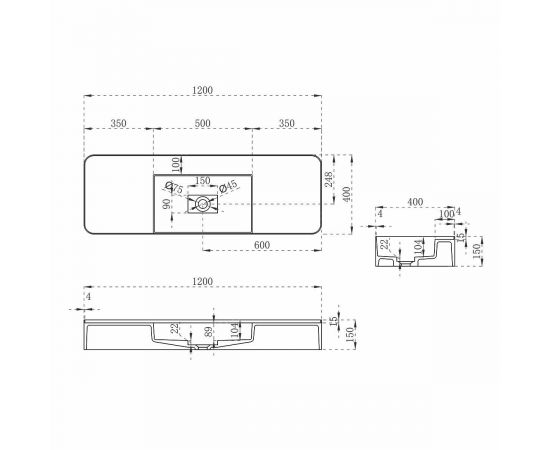 Раковина из искусственного камня Vincea VWB-6S312MW, белая матовая_, изображение 5