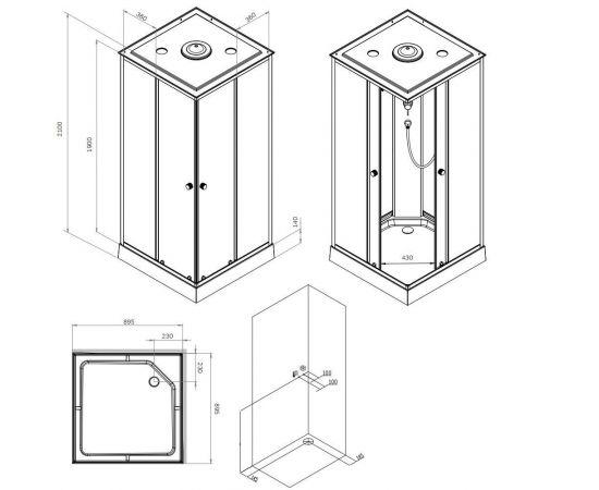 Душевая кабина AM.PM X-Joy W94C-403-090MT 90x90 см_, изображение 8