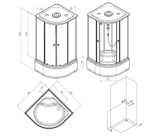 Душевая кабина AM.PM X-Joy W94C-401A-090MT 90x90 см_, изображение 8