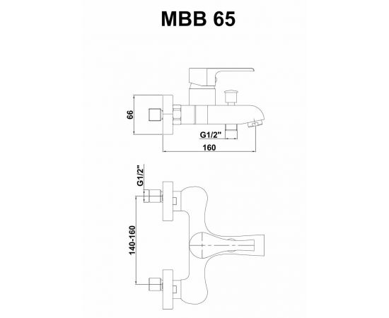 Смеситель для ванны GPD ATROS MBB65_, изображение 2