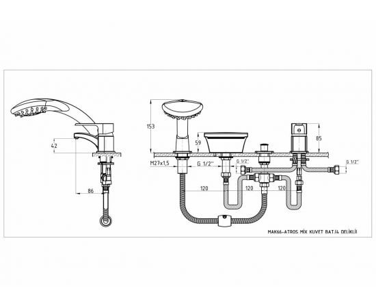 Смеситель для ванны GPD ATROS MAK66_, изображение 2