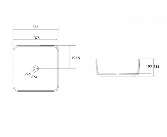 Раковина накладная ABBER Rechteck AC2211MB черная матовая_, изображение 5