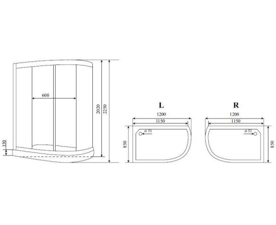 Душевая кабина Timo Standart Т-5502 L Г/М 120х85х220_, изображение 7