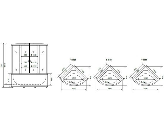 Душевая кабина Timo Standart Т-6655 Silver F 150х150х220_, изображение 6