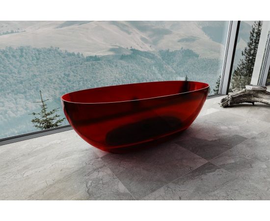 Прозрачная ванна ABBER Kristall AT9703Rubin красная_, изображение 5