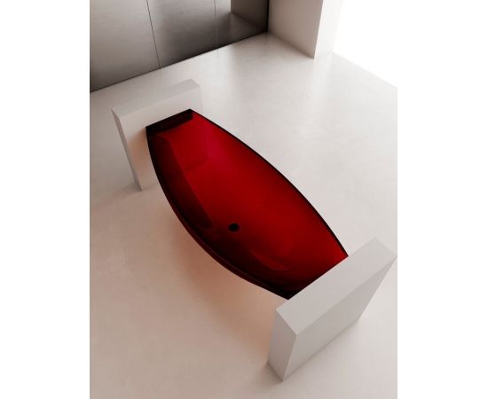 Прозрачная ванна ABBER Kristall AT9704Rubin подвесная красная_, изображение 2