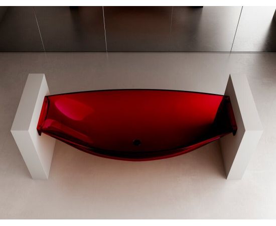 Прозрачная ванна ABBER Kristall AT9704Rubin подвесная красная_, изображение 3