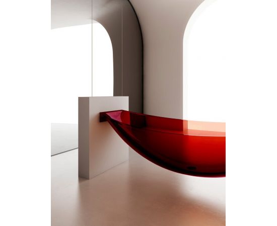 Прозрачная ванна ABBER Kristall AT9704Rubin подвесная красная_, изображение 4