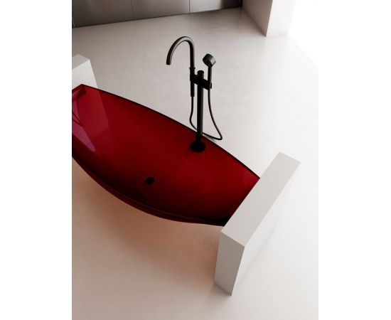 Прозрачная ванна ABBER Kristall AT9704Rubin подвесная красная_, изображение 5