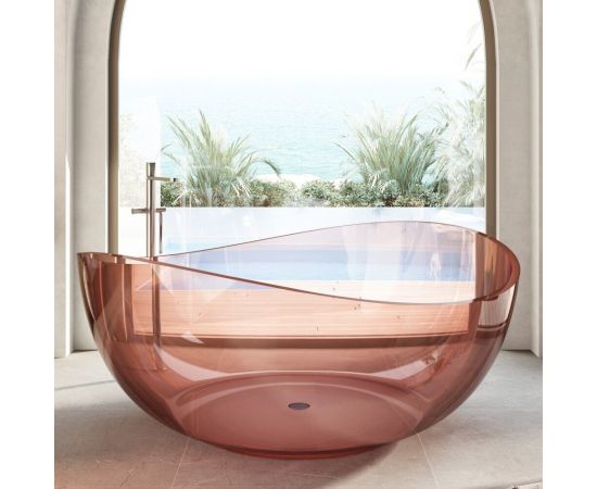 Прозрачная ванна ABBER Kristall AT9705Koralle розовая_