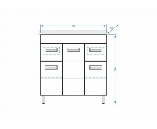 Тумба Stella Polar Фиора 80 2 ящика с раковиной Сомо 80_, изображение 4