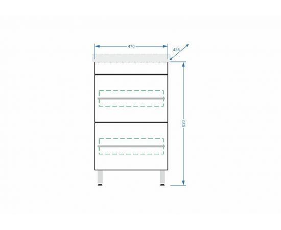 Тумба напольная Stella Polar Ванесса 50 2 ящика с раковиной Сомо 50_, изображение 4
