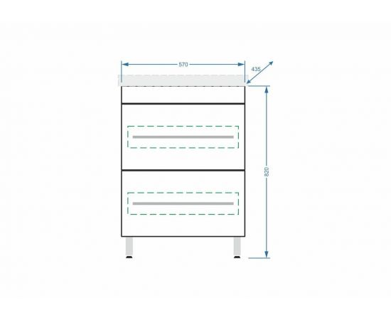 Тумба напольная Stella Polar Ванесса 60 2 ящика с раковиной Сомо 60_, изображение 4