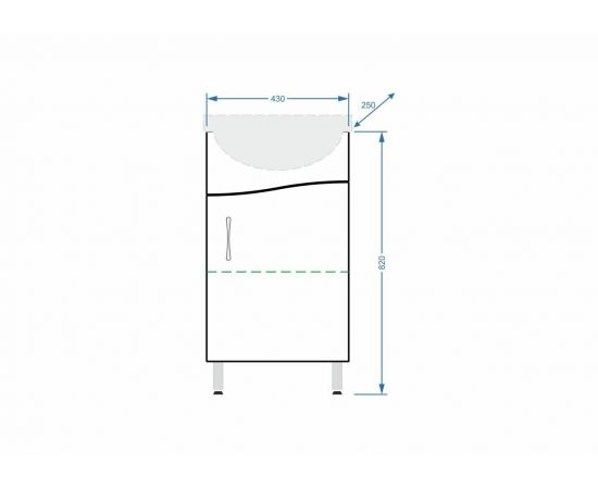 Тумба Stella Polar Волна 45 с раковиной Уют 45_, изображение 4