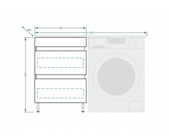 Тумба Stella Polar Мадлен 120 2 ящика с раковиной Stella Polar Мадлен 120_, изображение 8