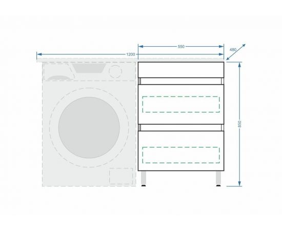 Тумба Stella Polar Мадлен 120 2 ящика с раковиной Stella Polar Мадлен 120_, изображение 7