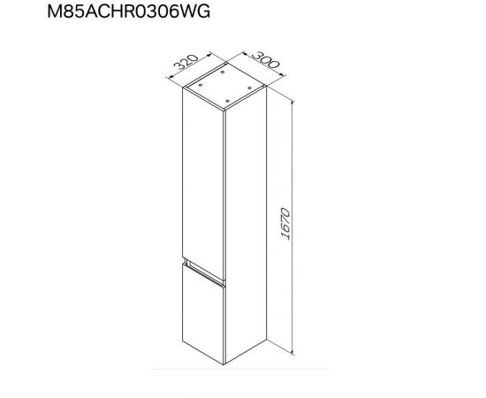 Шкаф-колонна AM.PM X-Joy M85ACHR0306WG подвесной правый 30 см белый глянец_, изображение 8