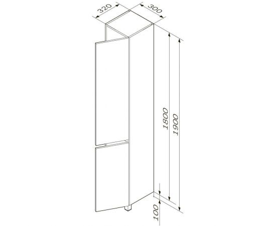 Шкаф-колонна AM.PM GEM S M91CSR0306GM напольный правый 30 см графит матовый_, изображение 9