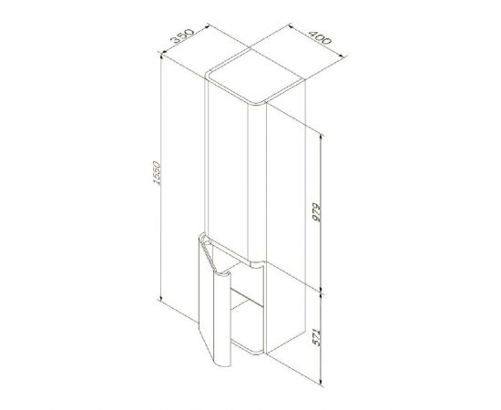 Шкаф-колонна AM.PM Sensation M30CHR0406WG подвесной правый 40 см двери белый глянцевая_, изображение 9