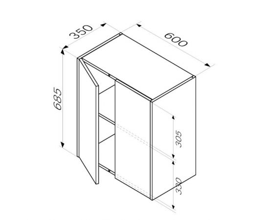 Шкаф с полками 60 см (В 700мм) AM.PM Func M8FCH0602WM белый матовый_, изображение 6