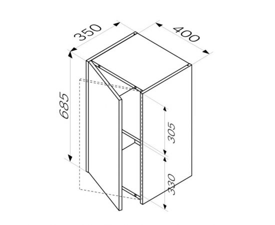 Шкаф с полками 40 см (В 700мм) AM.PM Func M8FCH0402WG белый глянец_, изображение 6