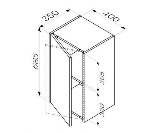 Шкаф с полками 40 см (В 700мм) AM.PM Func M8FCH0402WM белый матовый_, изображение 6