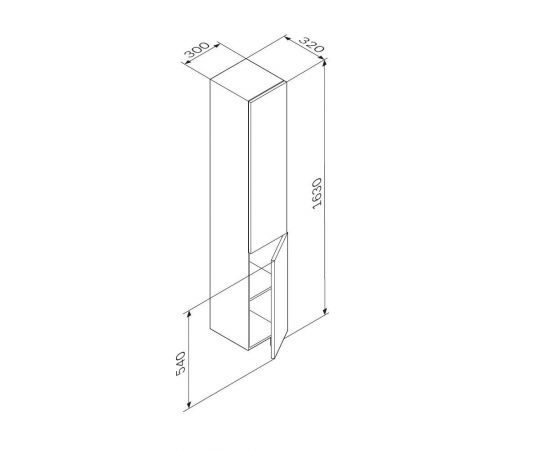 Шкаф-колонна AM.PM GEM M90CHR0306BM подвесной правый 30 см двери push-to-open черный матовый_, изображение 13