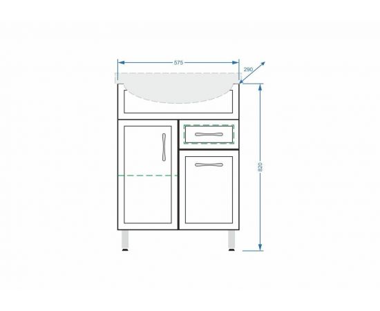 Тумба Stella Polar Концепт 60 1 ящик с раковиной Эрика 60_, изображение 4