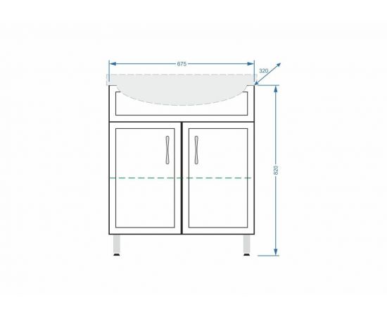 Тумба Stella Polar Концепт 70 с раковиной Эрика 70_, изображение 4