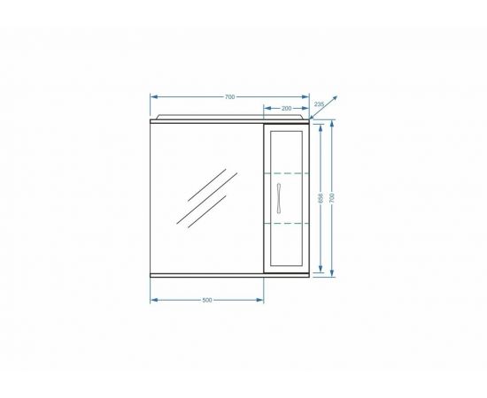 Зеркало-шкаф Stella Polar Концепт 70/С правое_, изображение 4