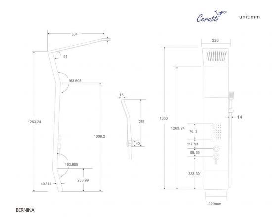 Панель душевая Cerutti SPA BERNINA MW CT8981_, изображение 8