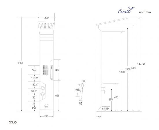 Панель душевая Cerutti SPA OGLIO W CT8986_, изображение 9