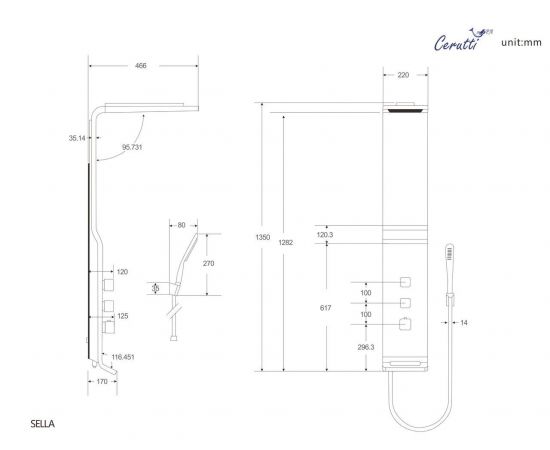 Панель душевая Cerutti SPA SELLA W CT8988_, изображение 4