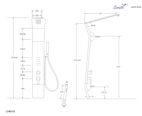 Панель душевая Cerutti SPA CHIKA B CT9255_, изображение 5