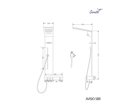 Панель душевая Cerutti SPA AVISIO SBr CT9658_, изображение 3