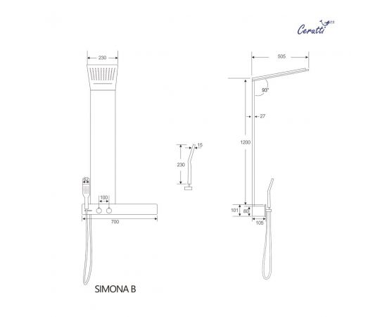 Панель душевая Cerutti SPA SIMONA B CT9660_, изображение 5