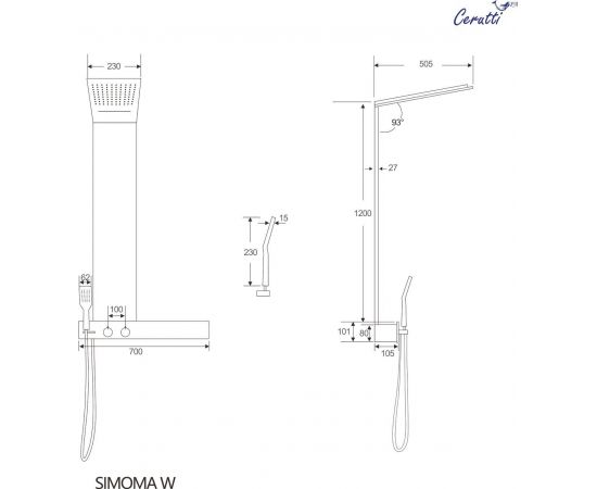 Панель душевая Cerutti SPA SIMONA W CT9661_, изображение 3