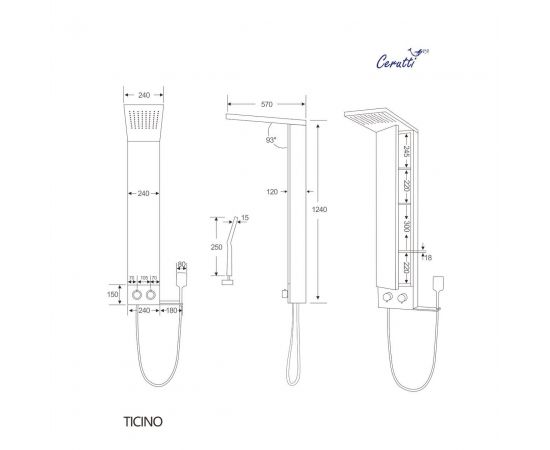 Панель душевая Cerutti SPA TICINO CT9662_, изображение 4