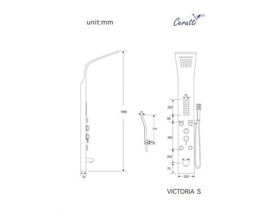 Панель душевая Ceruttispa VICTORIA S CT9976_, изображение 3