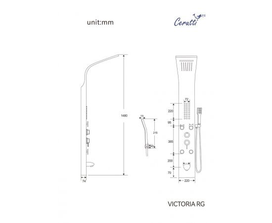 Панель душевая Ceruttispa VICTORIA RG CT9977_, изображение 3