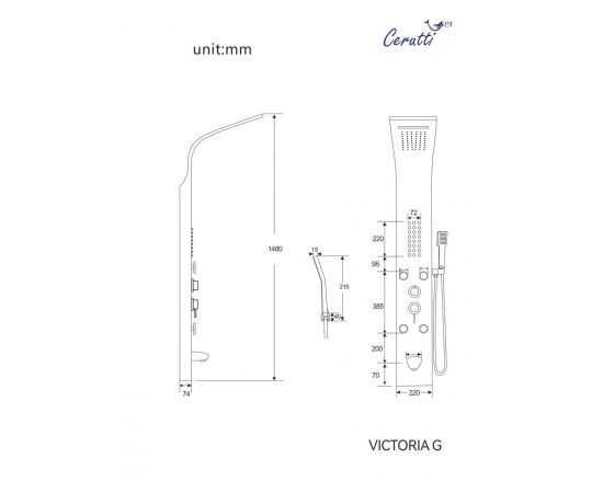 Панель душевая Ceruttispa VICTORIA G CT9978_, изображение 3