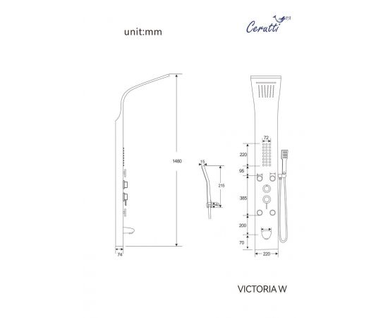 Панель душевая Ceruttispa VICTORIA W CT9979_, изображение 3